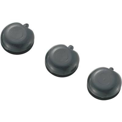TRU COMPONENTS TC-GMCQR-0603203 Cable grommet closed Terminal Ø (max.) 3 mm Board thickness (max.) 1.7 mm PVC Black 1 pc-0