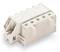 White multi-socket adaptor. Suitable for electronic devices to ensure secure cable connections.