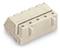 Electrical rectangular connector in beige, with multiple connection openings at the top, suitable for wiring applications.