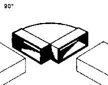 Wallair 20200112 Flat channel ventilation system 100 mm 90 deg duct bend