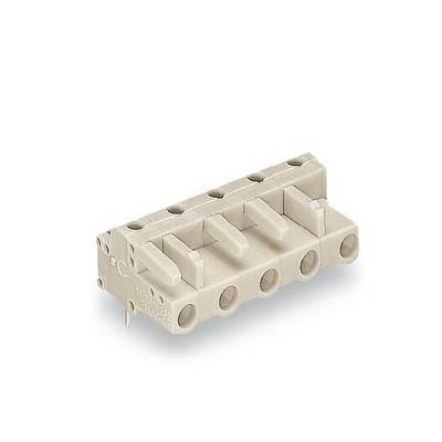 Grey multi-port plastic electrical connector used for wiring.