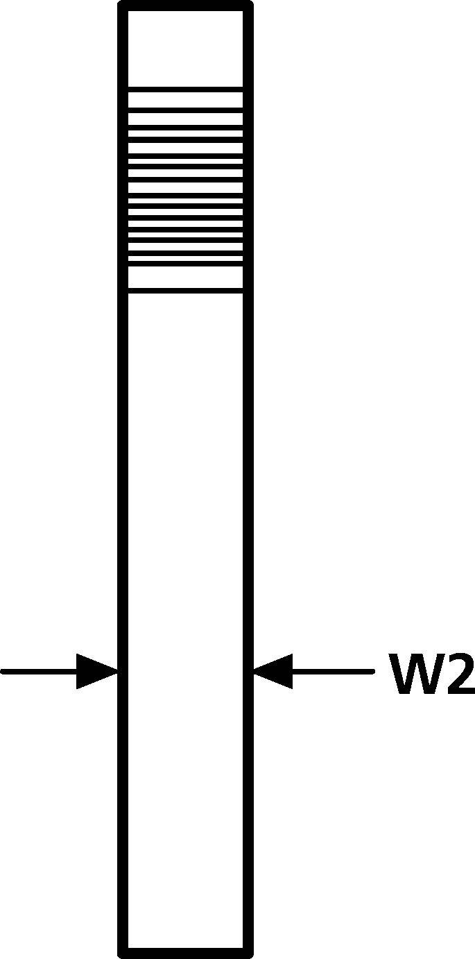 'Slender tube with markings in the upper section and label W2'