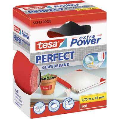 tesa PERFECT 56343-00038-03 Cloth tape tesa® extra Power  Red (L x W) 2.75 m x 38 mm 1 pc(s)