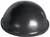 A black, hemispherical object with a slightly glossy surface.