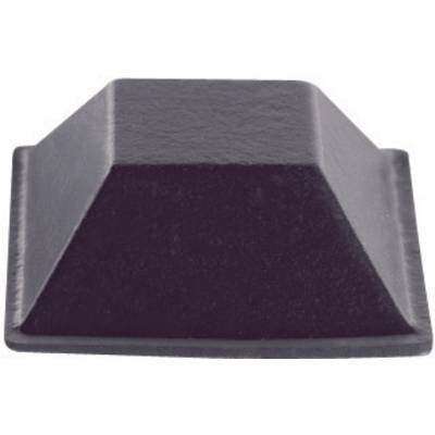 A black, trapezoidal metal structure that looks like a compact handle or mounting bracket.