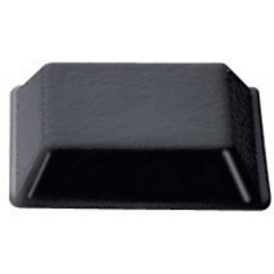 A rectangular, black object with bevelled edges and a smooth surface.