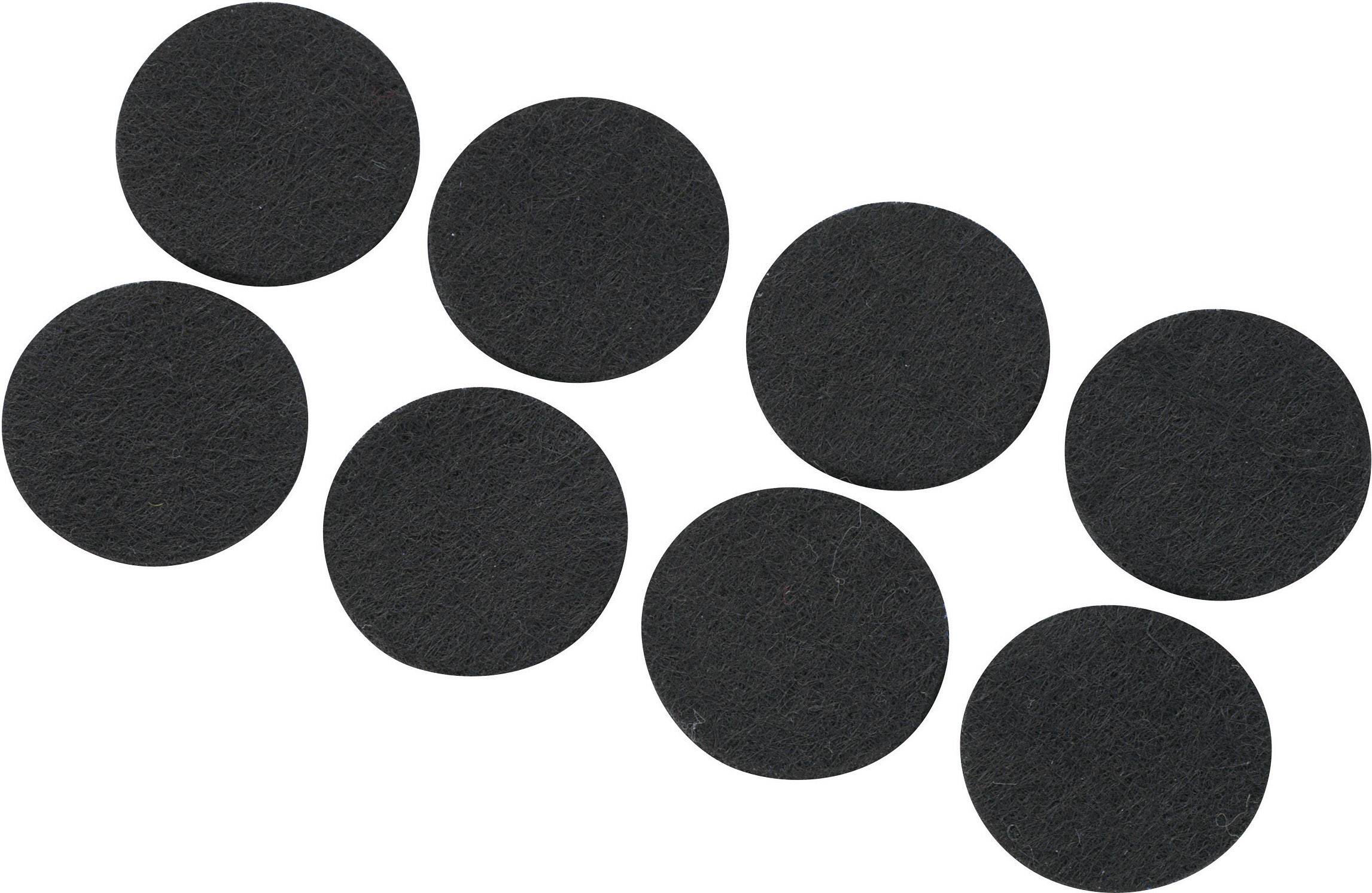 TRU COMPONENTS FP2503WT Felt slider self-adhesive, circular Black (Ø x H) 25 mm x 3 mm 8 pc(s)