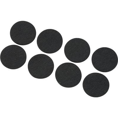 TRU COMPONENTS FP2503WT Felt slider self-adhesive, circular Black (Ø x H) 25 mm x 3 mm 8 pc(s) 