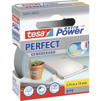tesa PERFECT 56341-00033-03 Cloth tape tesa® extra Power  Grey (L x W) 2.75 m x 19 mm 1 pc(s)