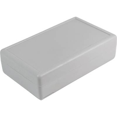 Rectangular, grey plastic casing with a smooth surface, potentially for electronic devices or storage.