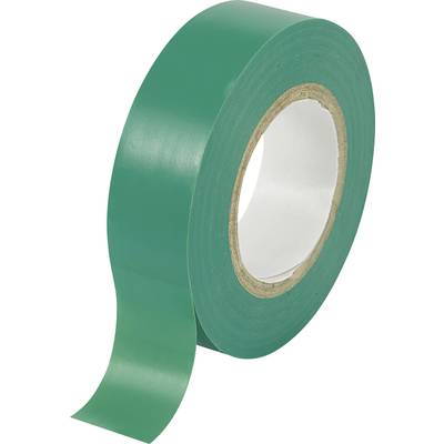Green adhesive tape in the form of a roll, partially unrolled. Primarily used for craft or creative work.