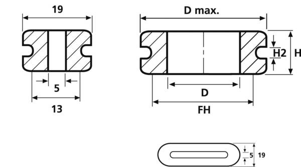 HellermannTyton HV1606-PVC-GY-D1 Cable grommet Terminal Ø (max.) 19 mm Board thickness (max.) 3 mm PVC Grey 1 pc(s)