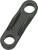 Metal connecting piece with two round holes at the ends, likely suitable for industrial or mechanical applications.