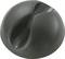 Black plastic cable clip with a round design and a single opening for cable organisation.