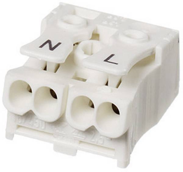 Adels-Contact 21714 LK 980-01/2B Lamp terminal flexible: 2.5-2.5 mm² fixed: 2.5-2.5 mm² Number of pins: 2 1 pc(s) White