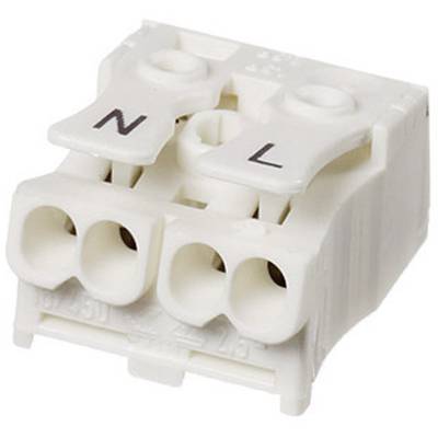 Adels-Contact 21714 LK 980-01/2B Lamp terminal flexible: -2.5 mm² fixed: -2.5 mm² Number of pins (num): 2 1 pc(s) White 