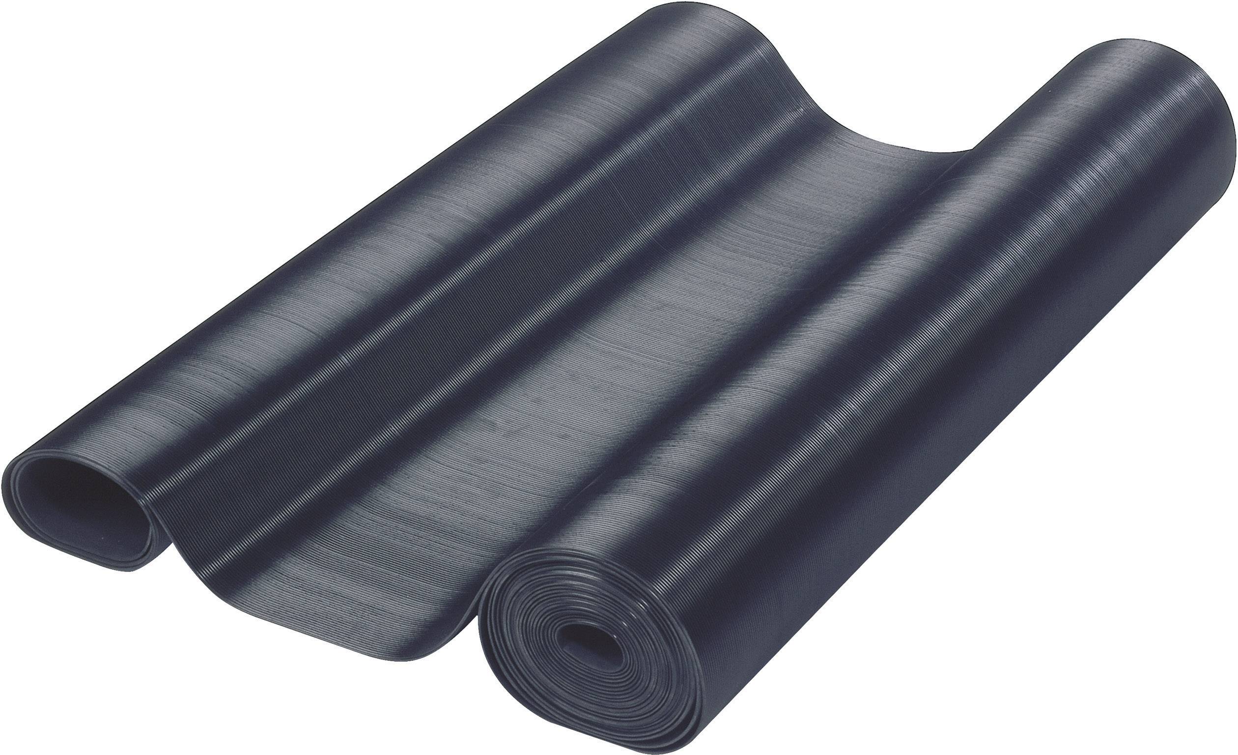 Adam Hall Fine-grooved mat Rubber Black 10000 mm Content: 10 m