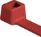 Red plastic wing screw with a square head and long stem, used for special assembly purposes in machinery.