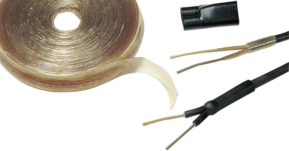 'Illustration of a cable harness branch and self-vulcanising insulating tape. Demonstrates the application of tape for connection securing.'