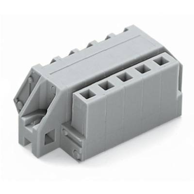 Grey electrical connector in a rectangular design, suitable for multi-core cable connections, with six connection openings.