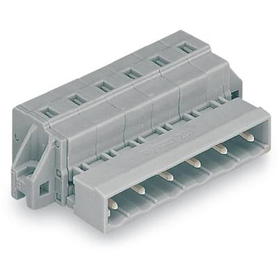 A grey connector with multiple terminal blocks, suitable for electrical connections in technical equipment.