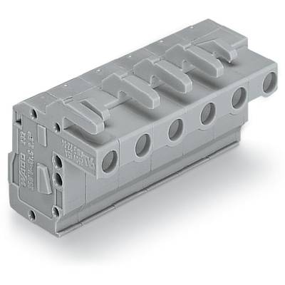 A grey 5-pole connection terminal block with side openings, used for electrical connection in industrial applications.