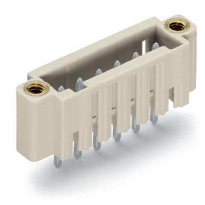 A rectangular, beige connector with multiple metal pins; used for electrical connection in electronic devices.