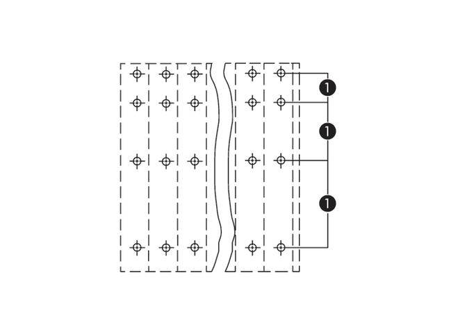 A schematic diagram shows a pattern of dots and lines, numbered with '1', connected by lines to the right side.