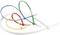 Cable ties in various colours and sizes: yellow, red, blue, green and white. Illustrates potential applications and versatility.