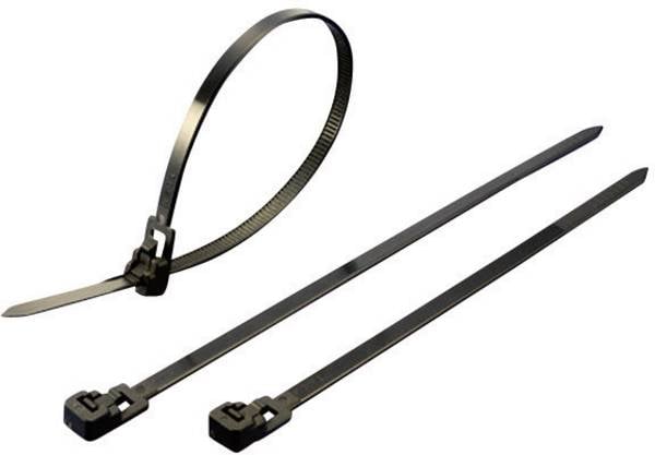 TRU COMPONENTS 1592761 TC-HVR300SBK203 Cable tie set 300 mm 4.50 mm Black Releasable 100 pc(s)