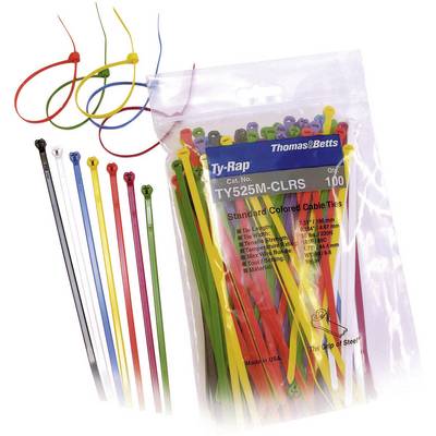 ABB TY525M-CLRS TY525M-CLRS Cable tie 186 mm 4.80 mm Black, Brown, Red, Orange, Yellow, Green, Blue, Purple, Grey, White-0