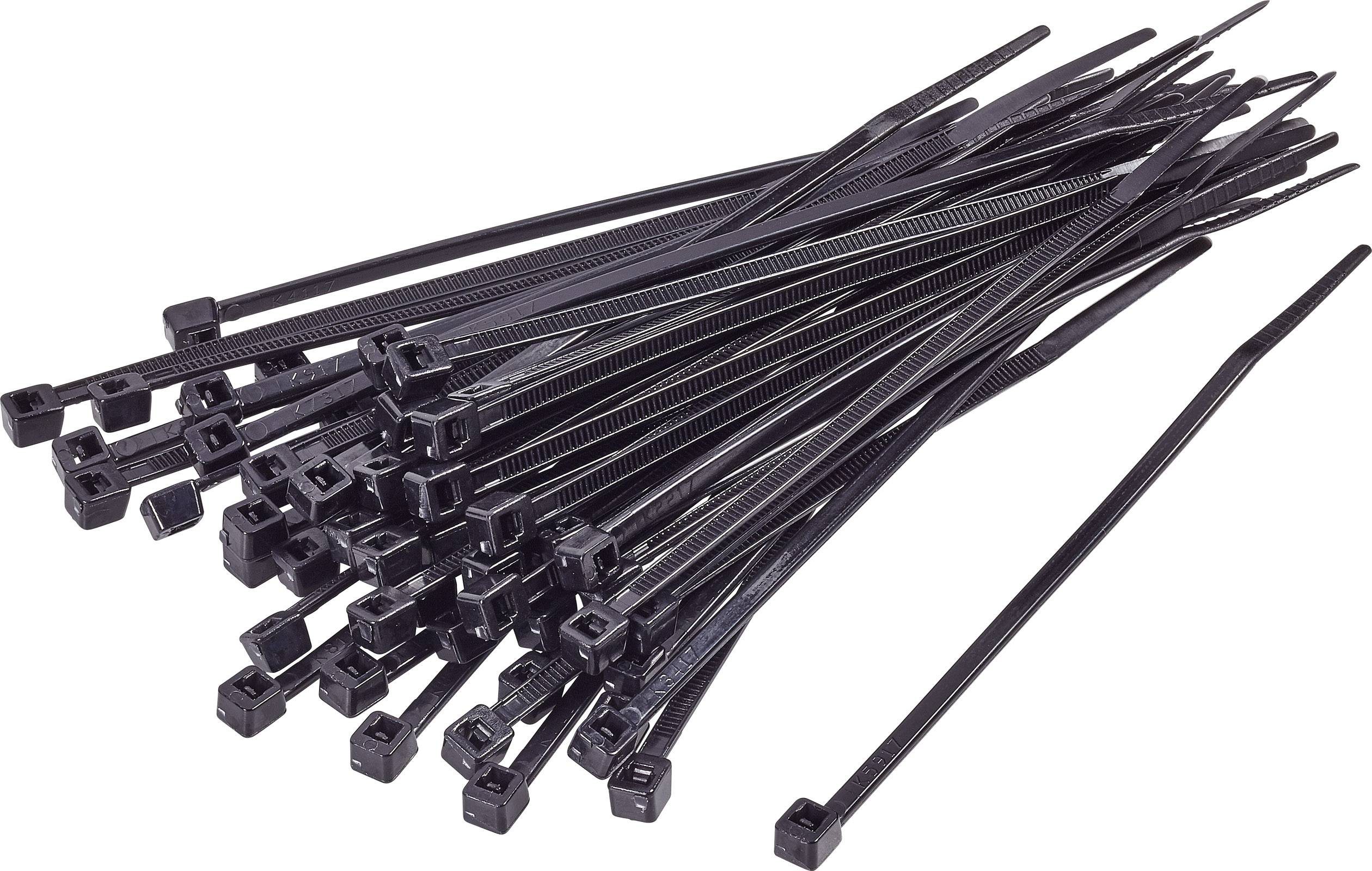 Buy TRU COMPONENTS 1592866 TC-CV300SBK203 Cable tie 300 mm 4.80 mm Black  UV-proof 100 pc(s)