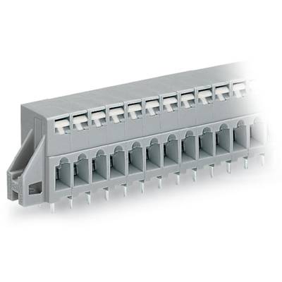 Grey plastic multi-terminal connector, suitable for electrical installations and industrial applications.
