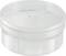 Transparent plastic container with screw lid, empty. Suitable for storing small items or samples.