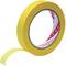 Yellow adhesive tape roll with slightly unrolled end, against a white background.