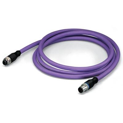 WAGO 756-1405/060-100 Sensor/actuator data cable (pre-fab) M12 Plug, straight, Socket, straight 10.00 m No. of pins (RJ)