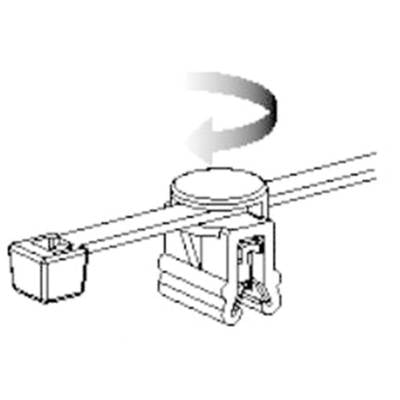 CBT50R: A mechanical device shows the course of a tape above an edge.