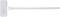 A white cable tie with a rectangular label section at the end, which can be used for labelling.