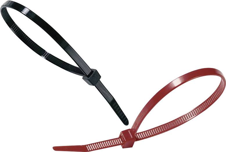 Black and red cable ties positioned in a cross formation, symbolising connection or organisation.