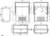 Technical drawing of a rectangular enclosure with detailed dimensions in millimetres, showing front, top, and side views.