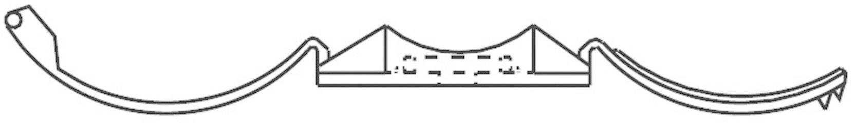 A simple diagram with straight and curved lines that form a pattern resembling abstract bridge structures.