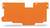 An orange plastic component with a rectangular shape, multiple openings, and embossed symbols, including a recycling symbol.