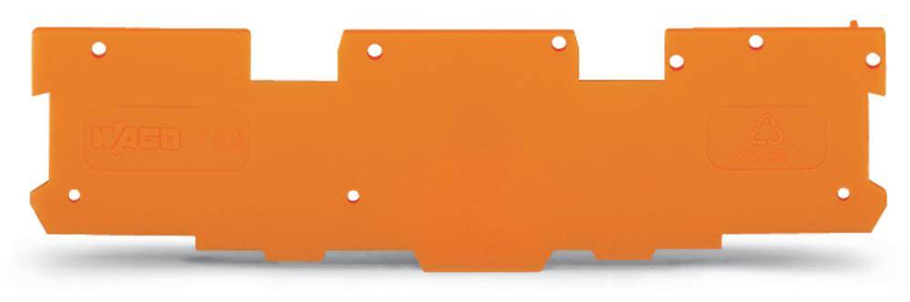 'Orange inspection cover with multiple fixing points. Used in technical applications for maintenance or protection.'