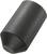 A black, cylindrical rubber buffer, photographed at an angle. Suitable for shock absorption in industrial applications.