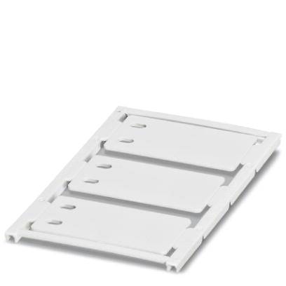 A white plastic mounting bracket for KNX devices with three slots. It is suitable for installation on DIN rails in electrical installations.