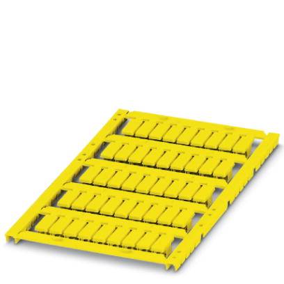 A rectangular, yellow cable trunking with side openings for organised cable routing and management.