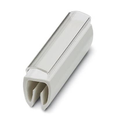 A white, rectangular plastic component holder with an open slot on the front.