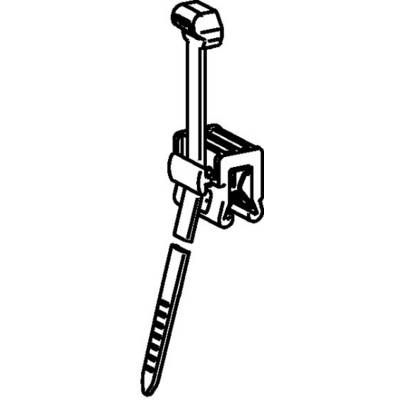 A ruler fixed to a ruler holder. It indicates length measurements and is used for precise measuring in technical drawings.