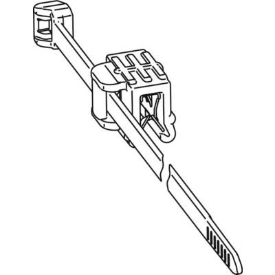 A diagram shows a cable clamp on a wire. The clamp encircles the wire and has a rectangular shape with grooves.