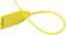 Yellow numbered cable tie with an integrated label displaying the number '026097'.
